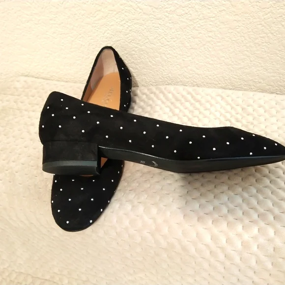 Sesto Meucci Studded Pumps Flats Leather Suede Sz 9.5 NWB - Picture 5 of 9